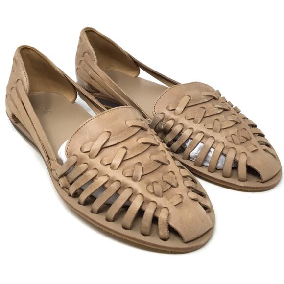 Nisolo Huarache Women's Size 11 Almond Tan Slip-on Comfort Woven Leather Sandals - Picture 2 of 7